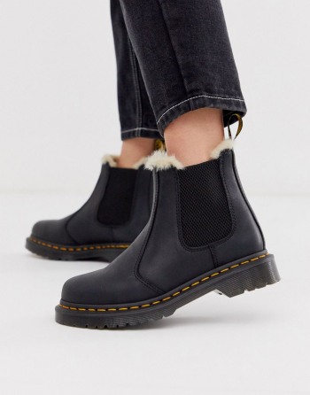 Dr Martens 2976 Leonore Lined Leather Ankle Crne - Ženske Čizme | 28307WPGA